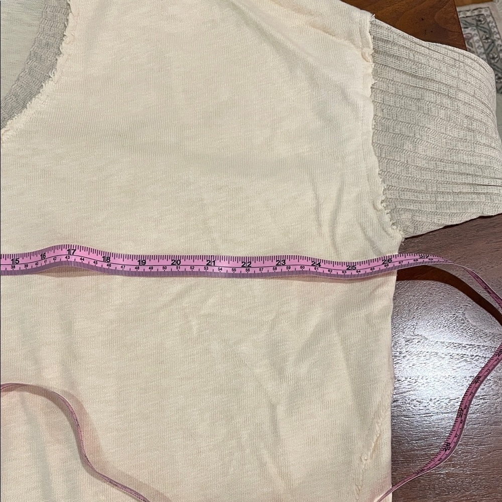 Project Social Women's Cream and Tan Cotton Relaxed Fit Drop Shoulders Top - Picture 6 of 9